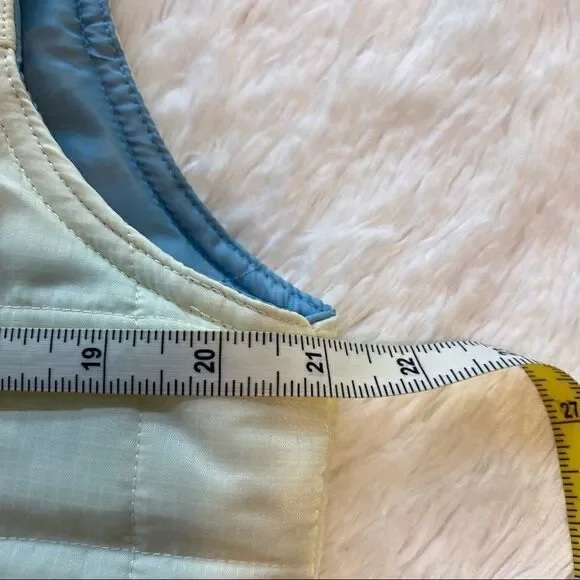 Ruff Hewn Reversible Zipper Down Vest Cream and Blue Size Large - Picture 8 of 9